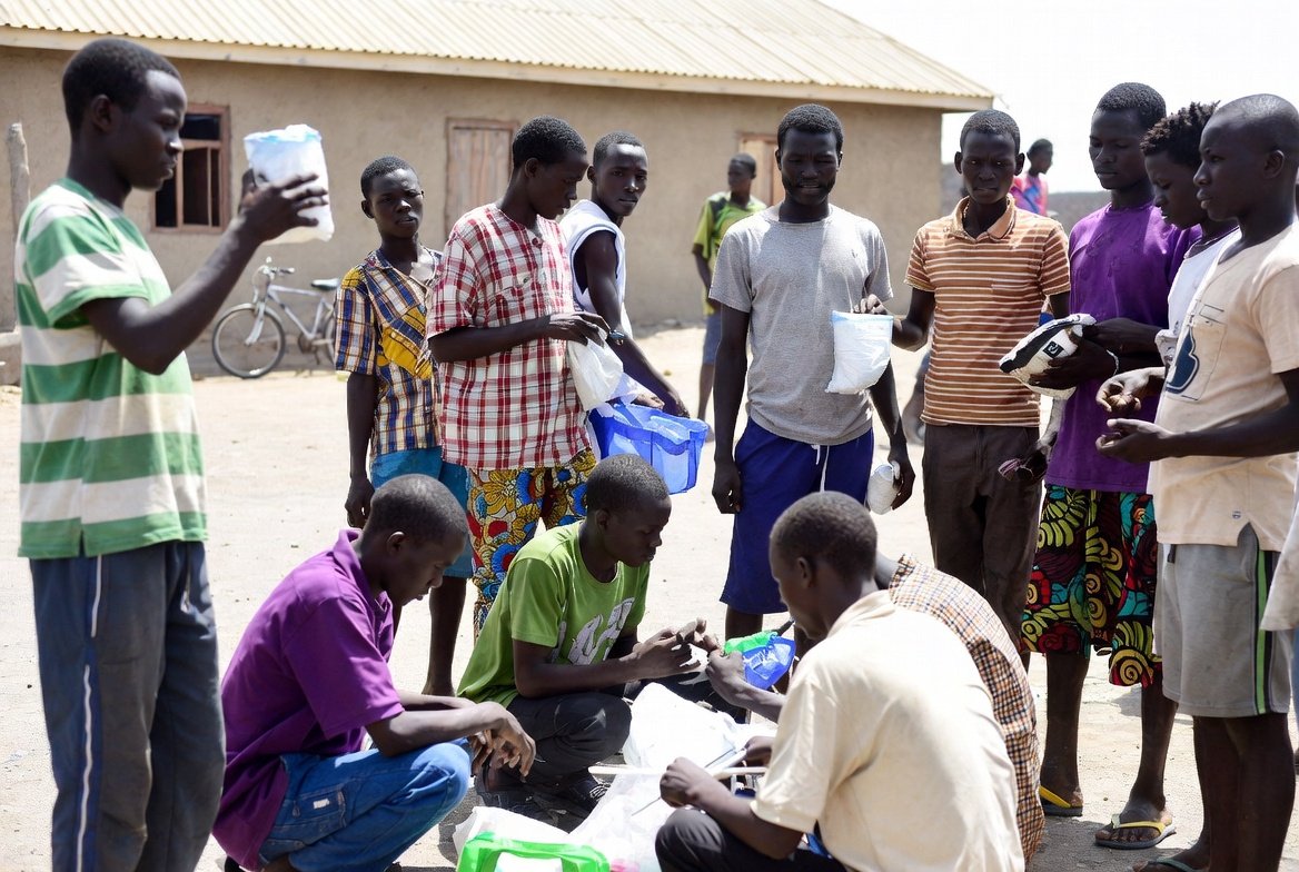 Women in a community microfinance initiative